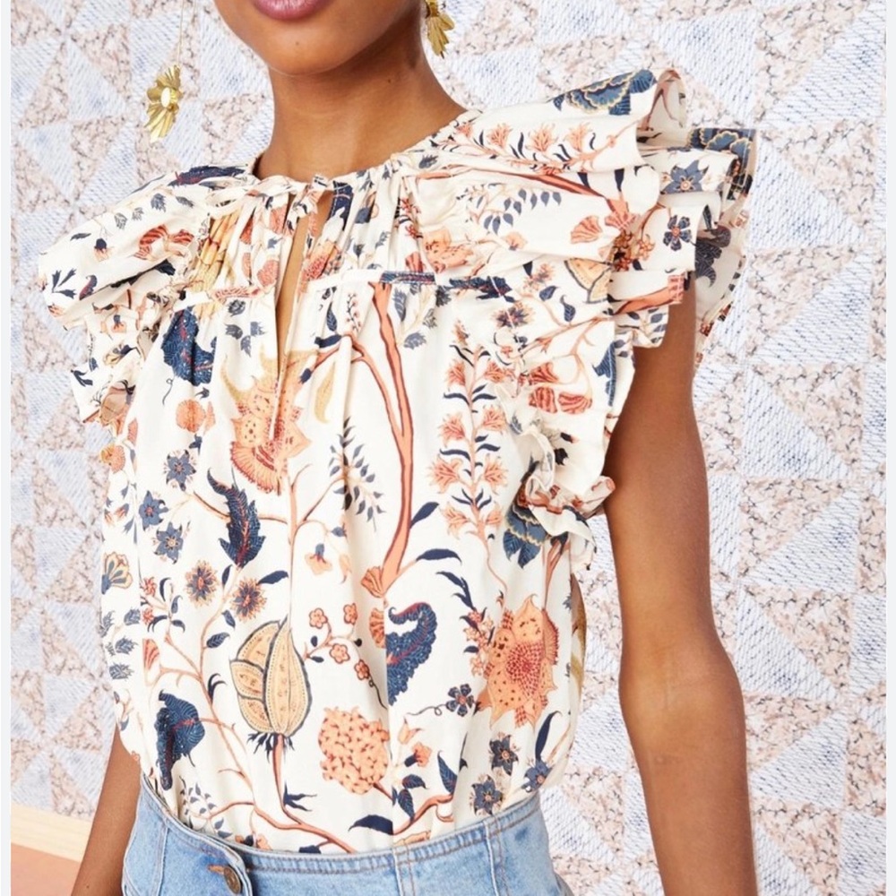 Ulla Johnson LIV Floral  Top in Daisy sz 6